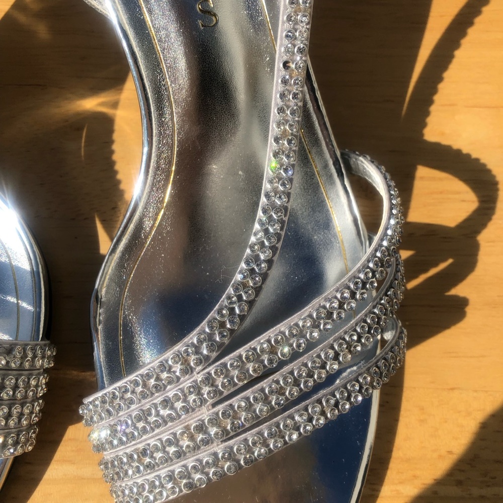Caparros Metallic Silver Strappy Sandals